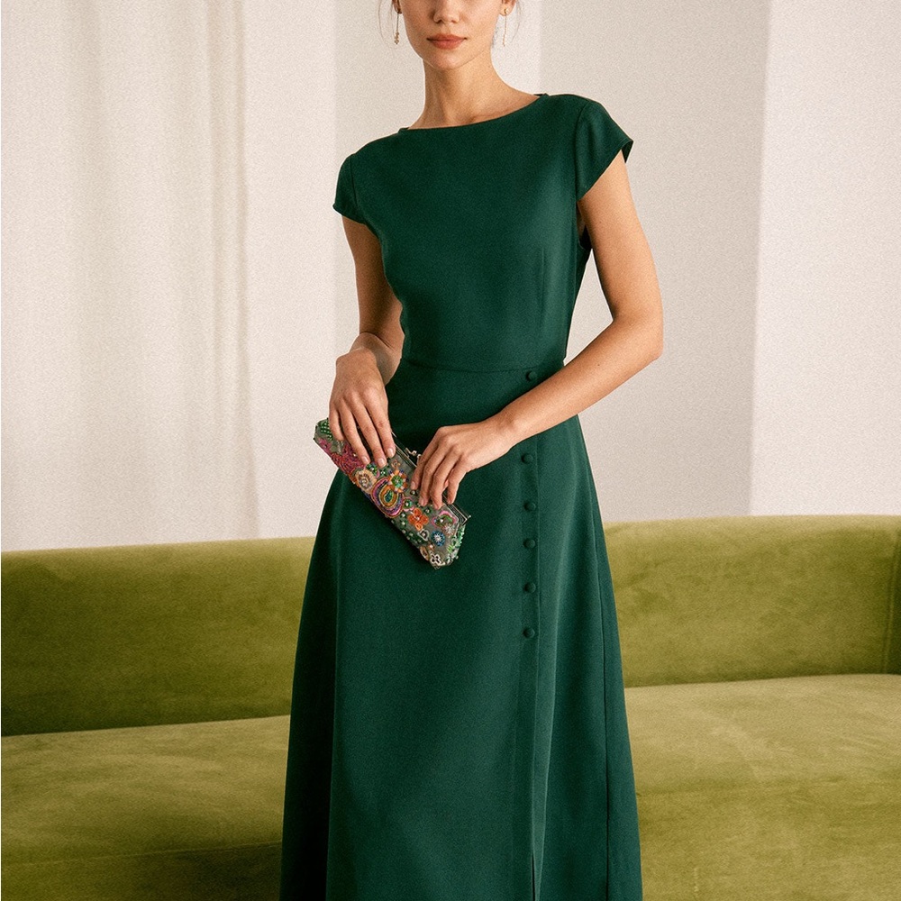 RIHOAS Forest Green Midi Dress - Picture 2 of 3